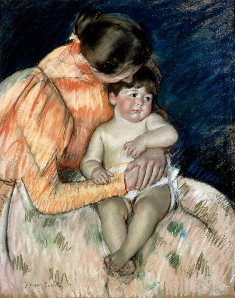 Mor og barn, slutningen af det 19. eller begyndelsen af det 20. århundrede. af Mary Cassatt