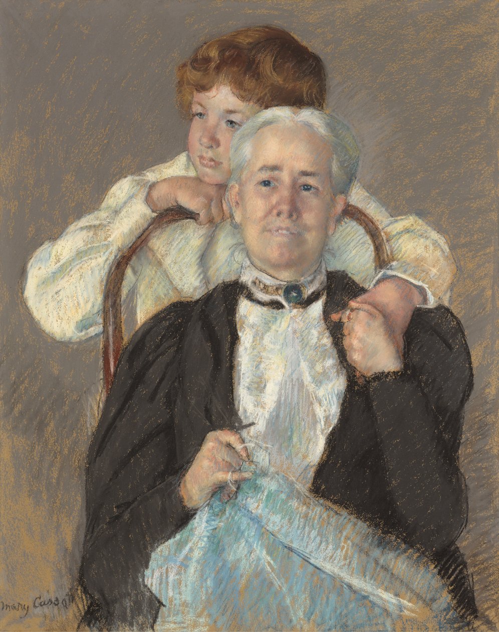 Portræt af fru Cyrus J. Lawrence med hendes barnebarn R. Lawrence Oakley af Mary Cassatt