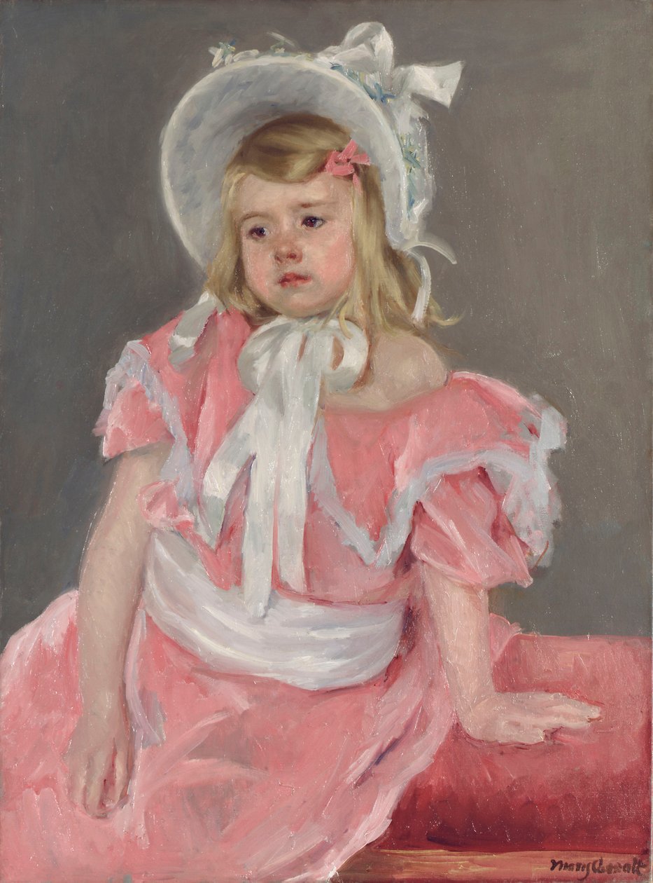 Sara siddende, lænet på sin venstre hånd af Mary Cassatt