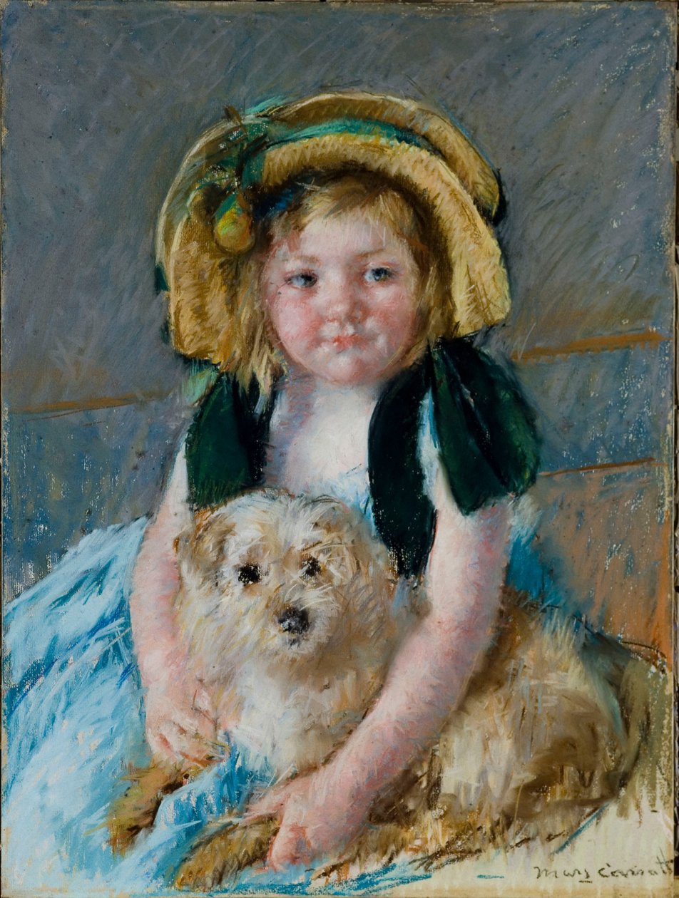 Sara med sin hund af Mary Cassatt