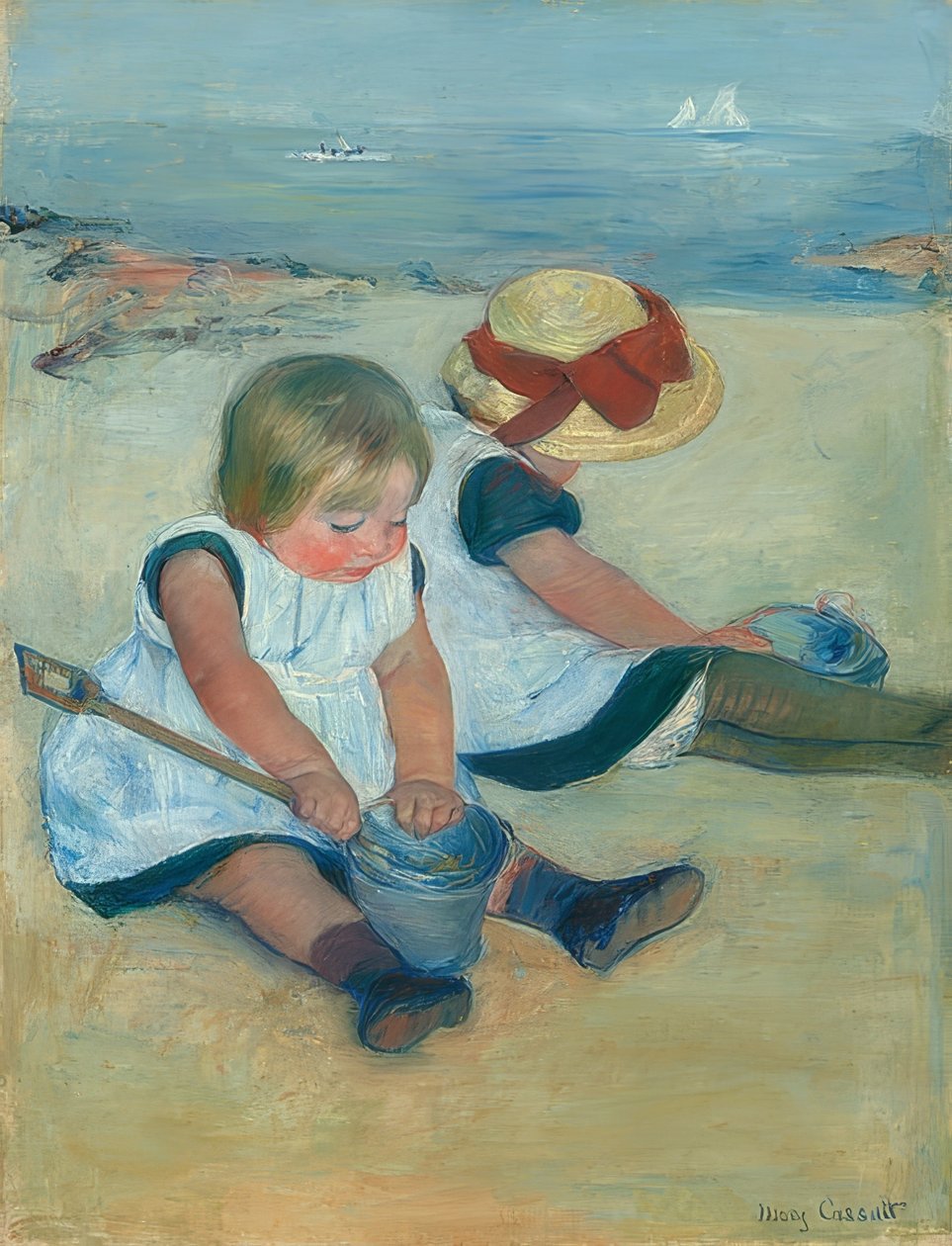 Børn leger på stranden. 1884 af Mary Cassatt