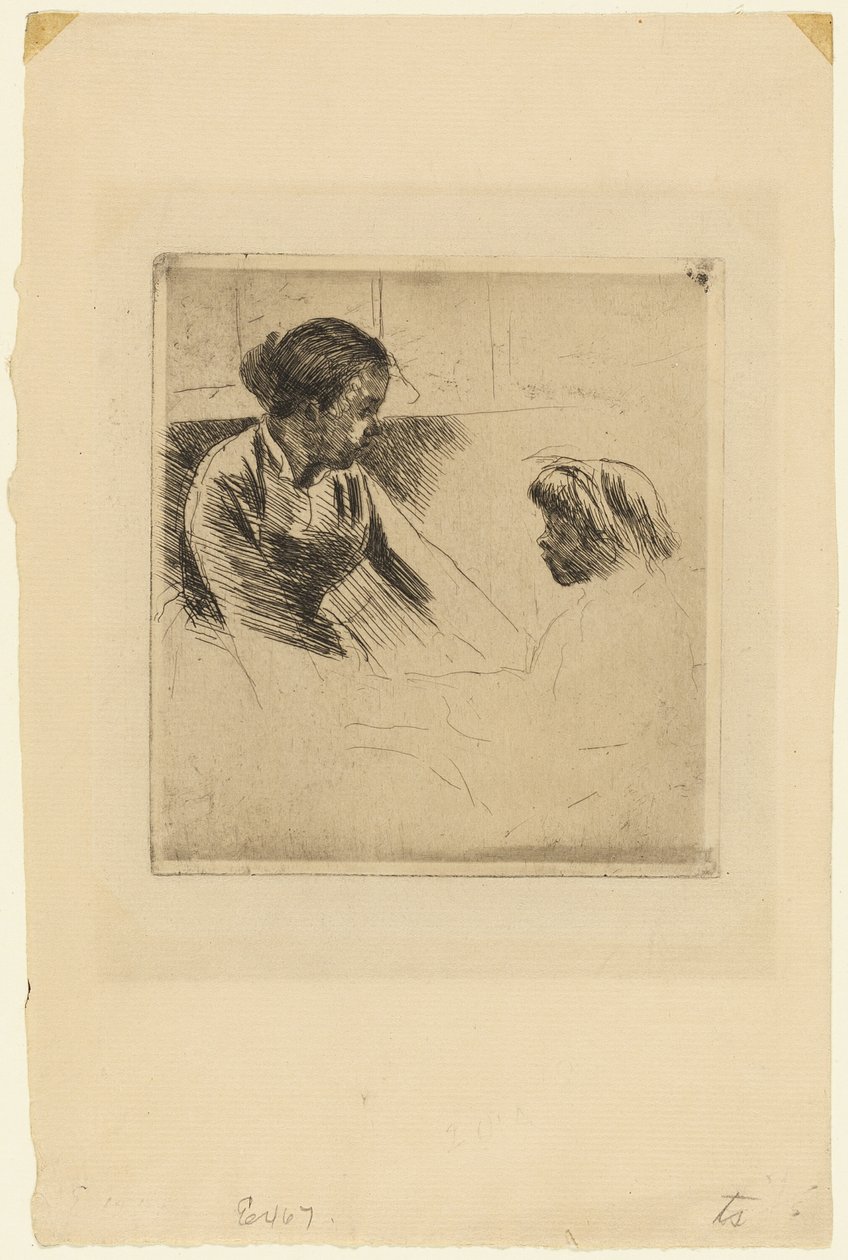 Susan og barn står over for hinanden af Mary Cassatt
