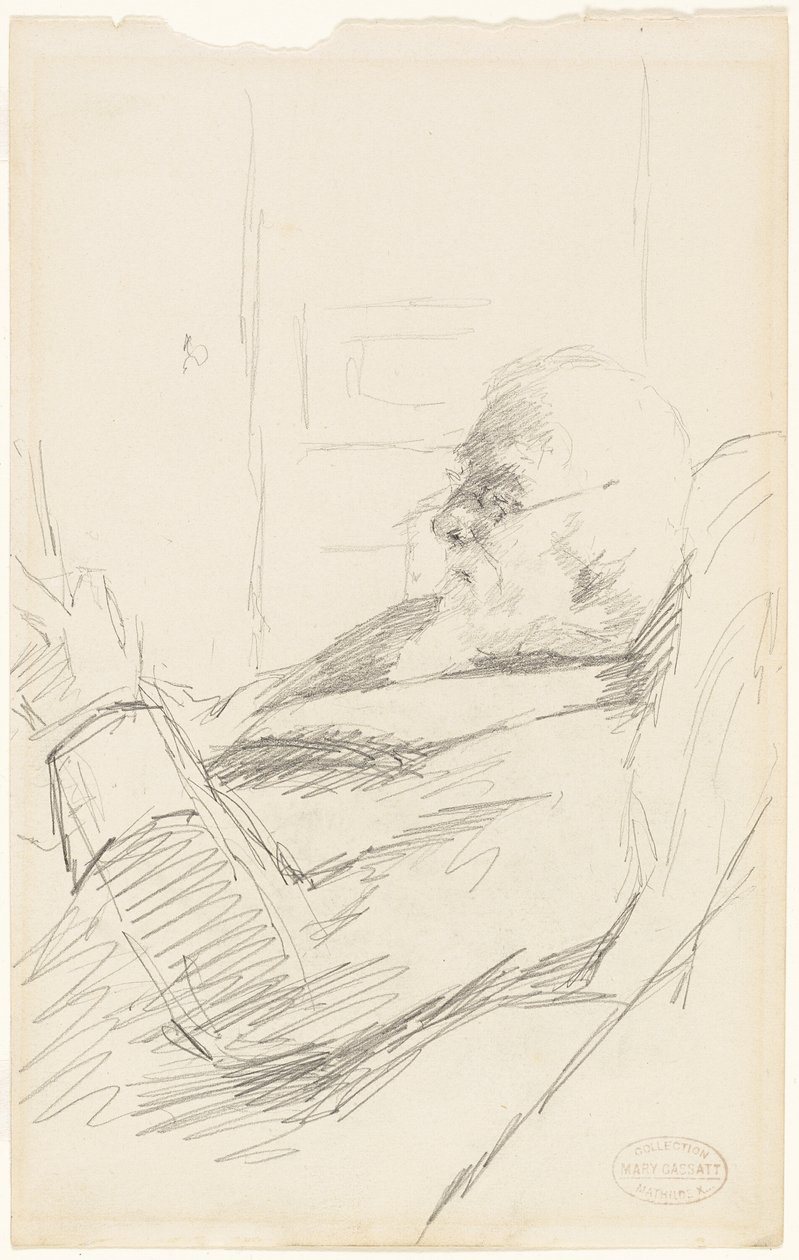 Kunstnerens far læser af Mary Cassatt