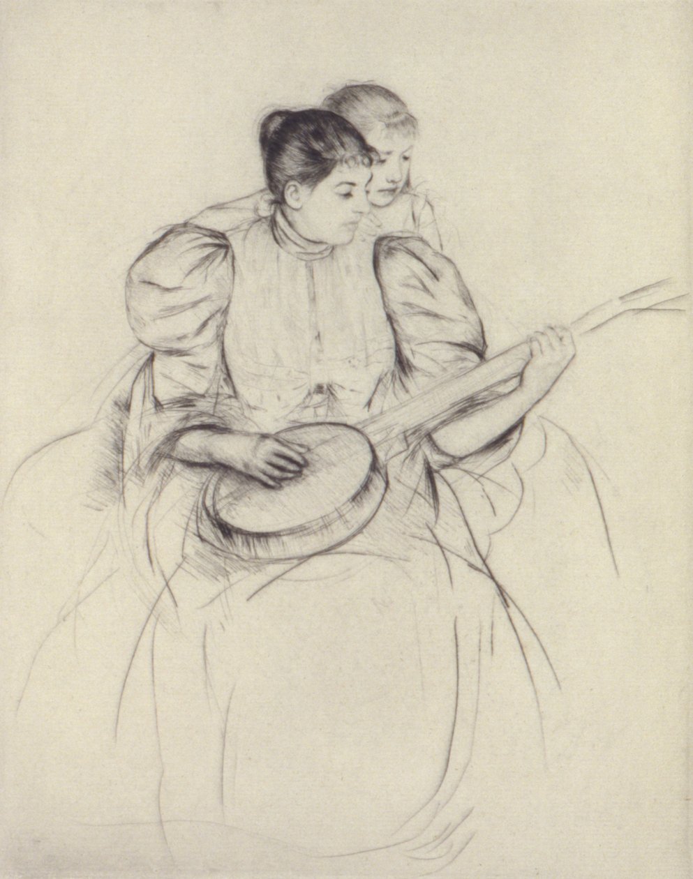 Banjo-lektionen af Mary Cassatt