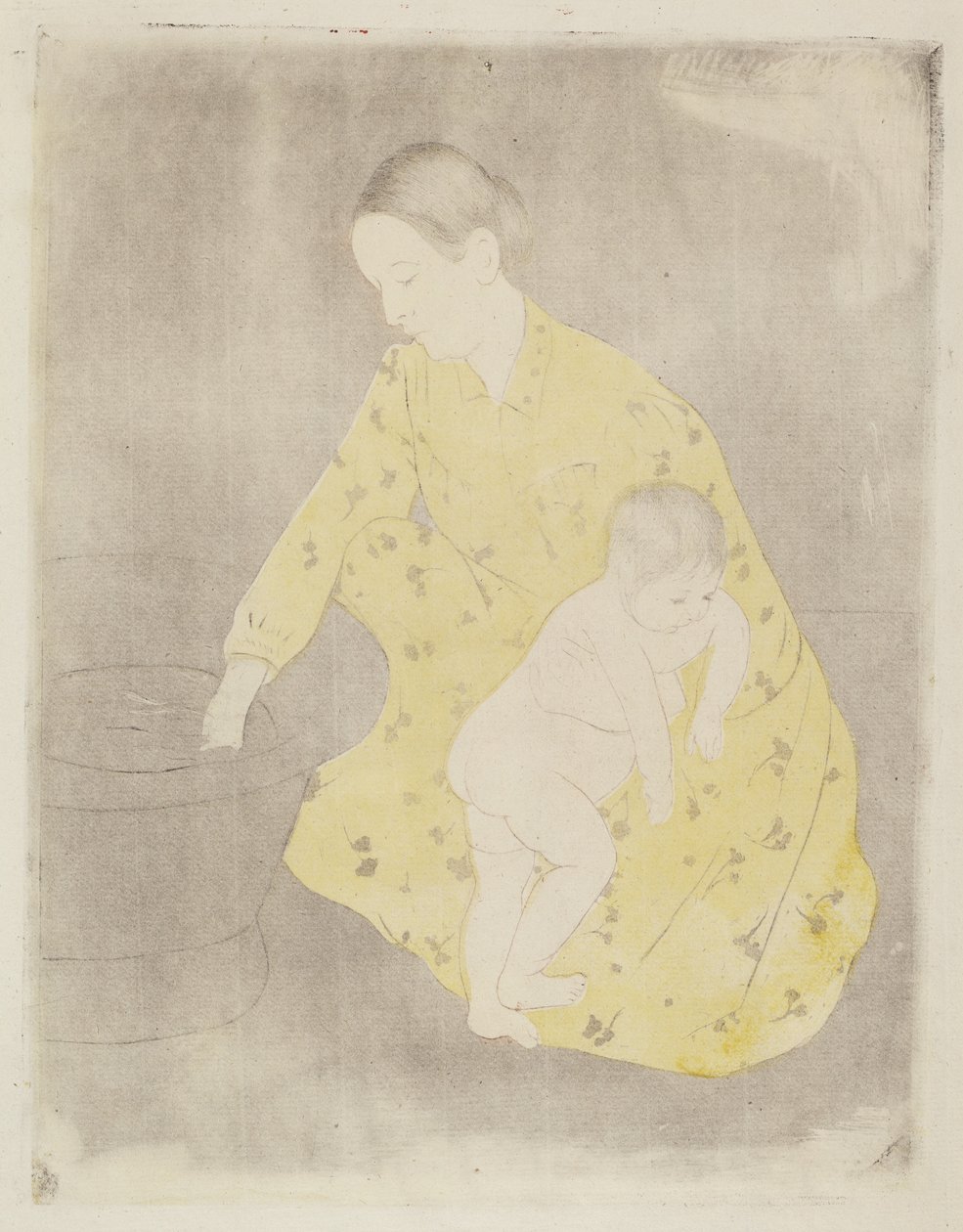 Badet, 1890-1891. af Mary Cassatt