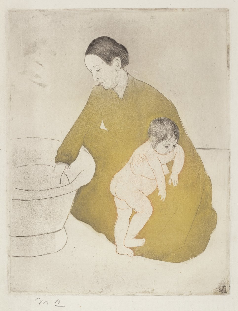 Badet, 1890-1891. af Mary Cassatt