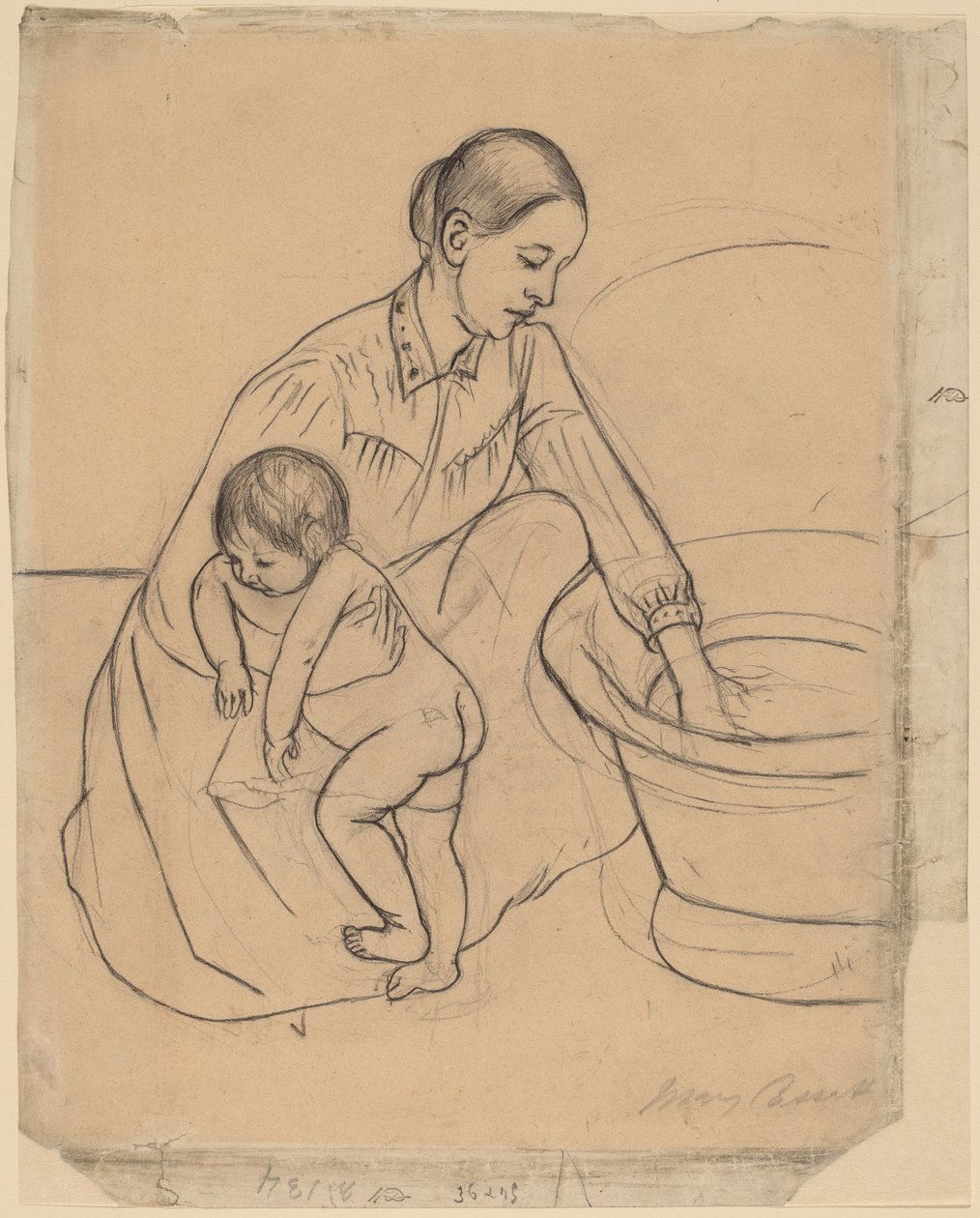 Badet [recto] af Mary Cassatt