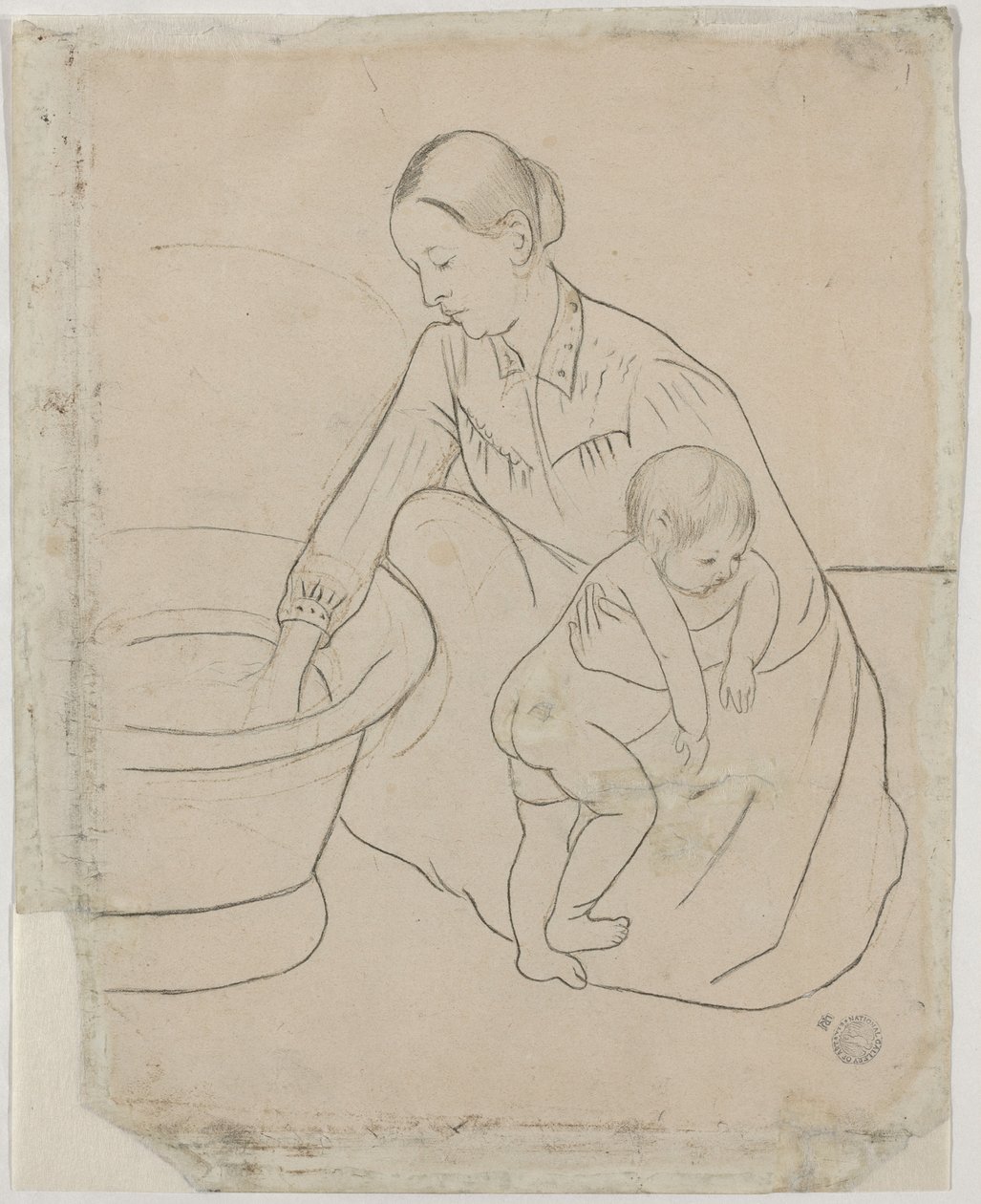 The Bath [verso], 1890-1891. af Mary Cassatt