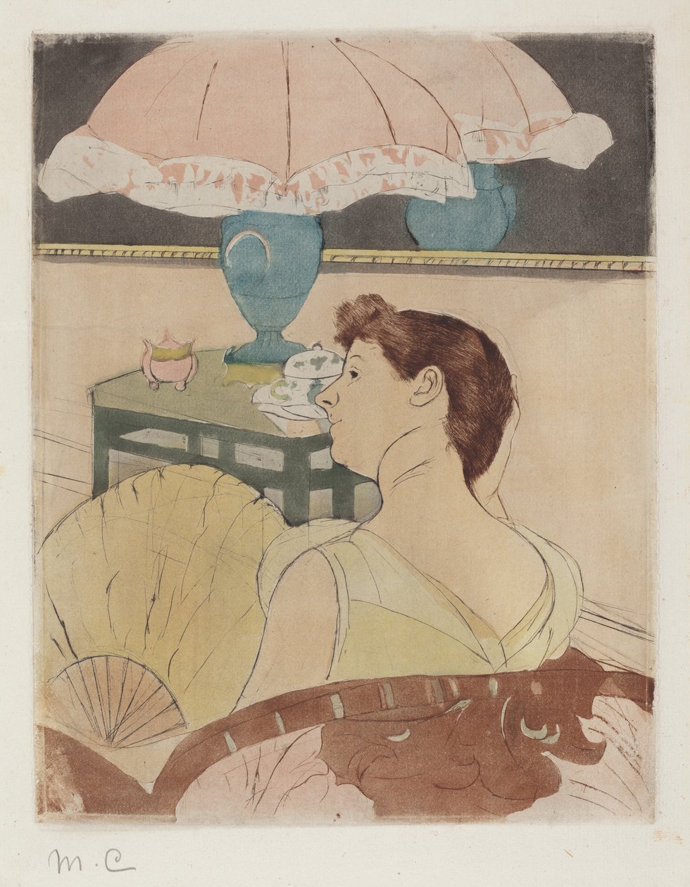 Lampen, 1890-1891. af Mary Cassatt