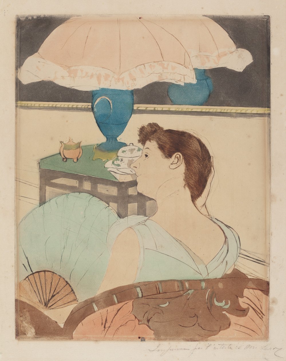 Lampen, 1890-1891. af Mary Cassatt