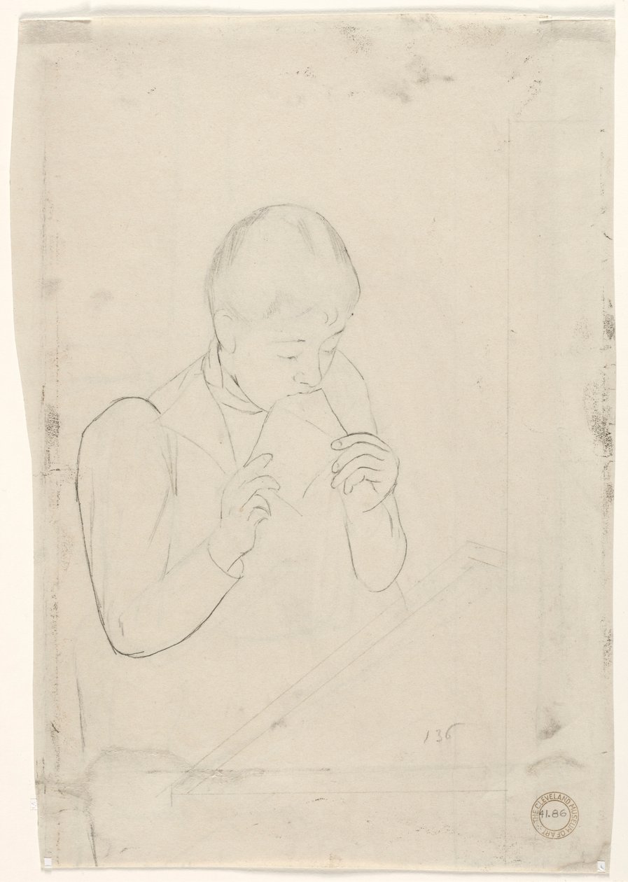 Brevet verso, 1890-1891. af Mary Cassatt