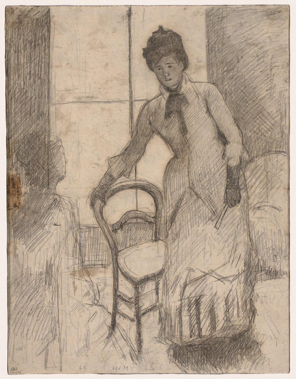The Visitor recto, The Visitor verso, ca. 1881. af Mary Cassatt