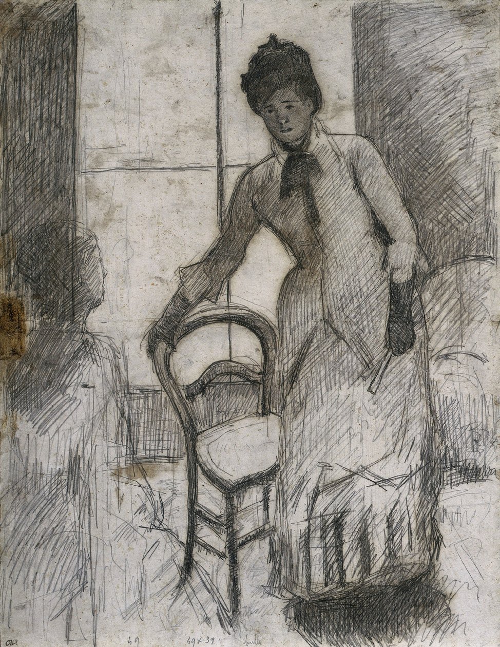 Den besøgende recto, ca. 1881. af Mary Cassatt