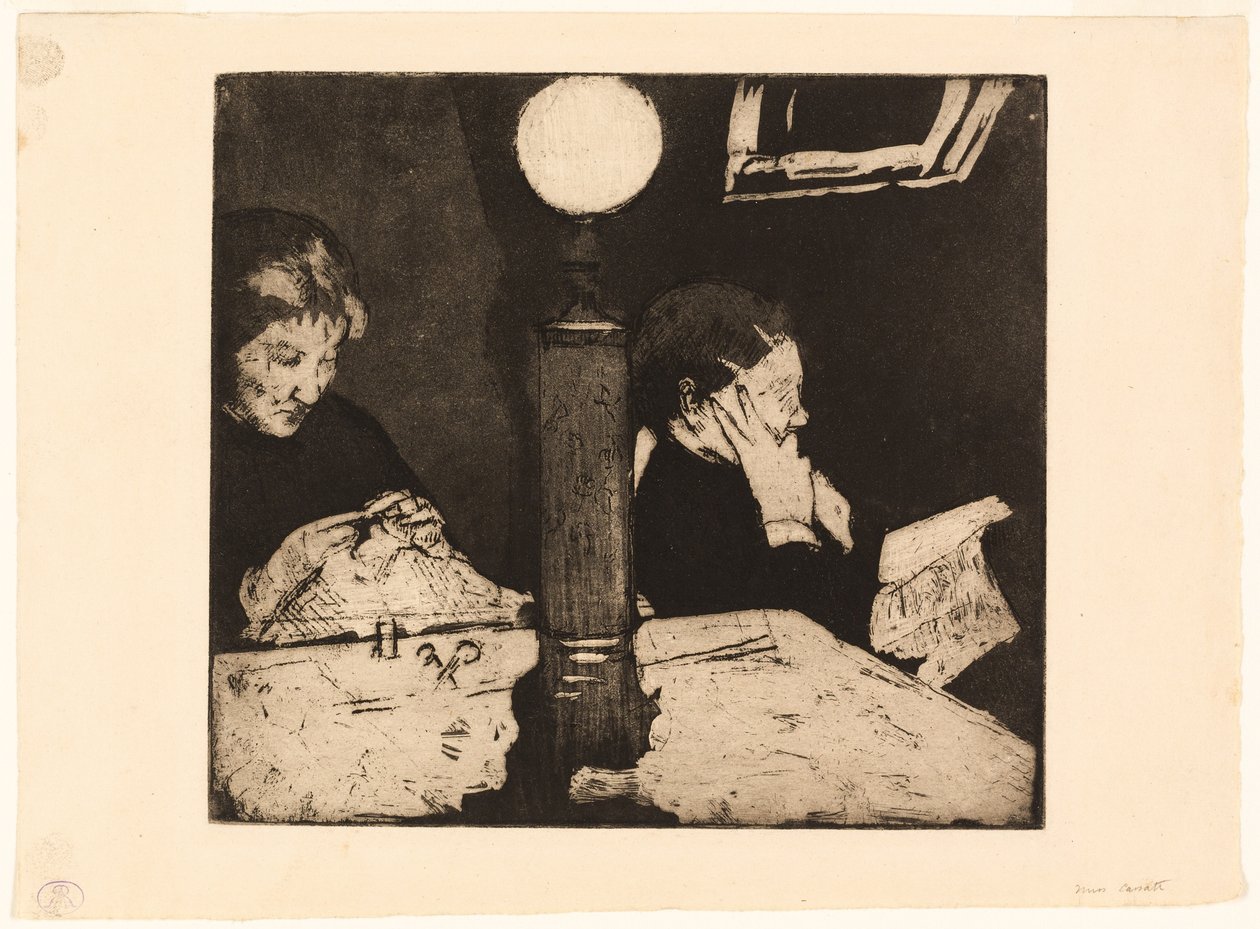 Under Lampen af Mary Cassatt