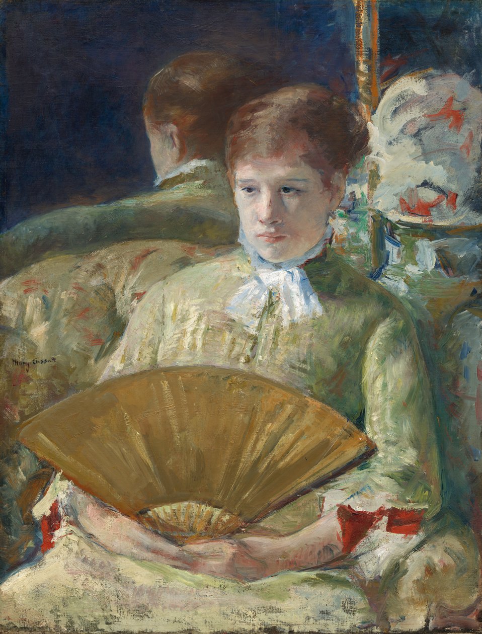 Kvinde med fan, ca. 18781879. af Mary Cassatt