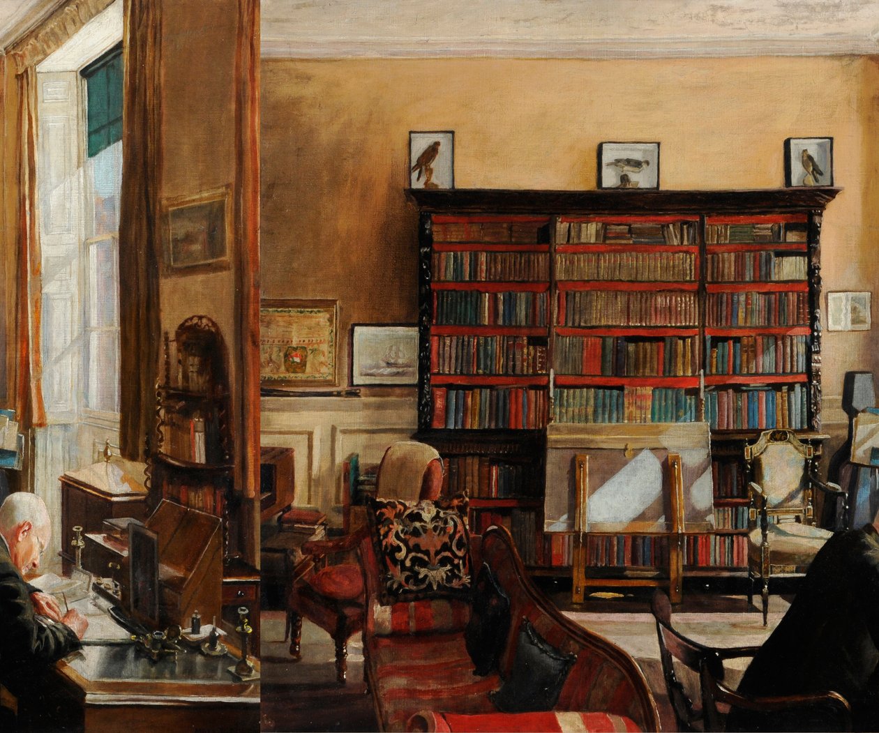 Interiørstudie, ca. 1937 (olie på lærred) af Mary Dawson Elwell
