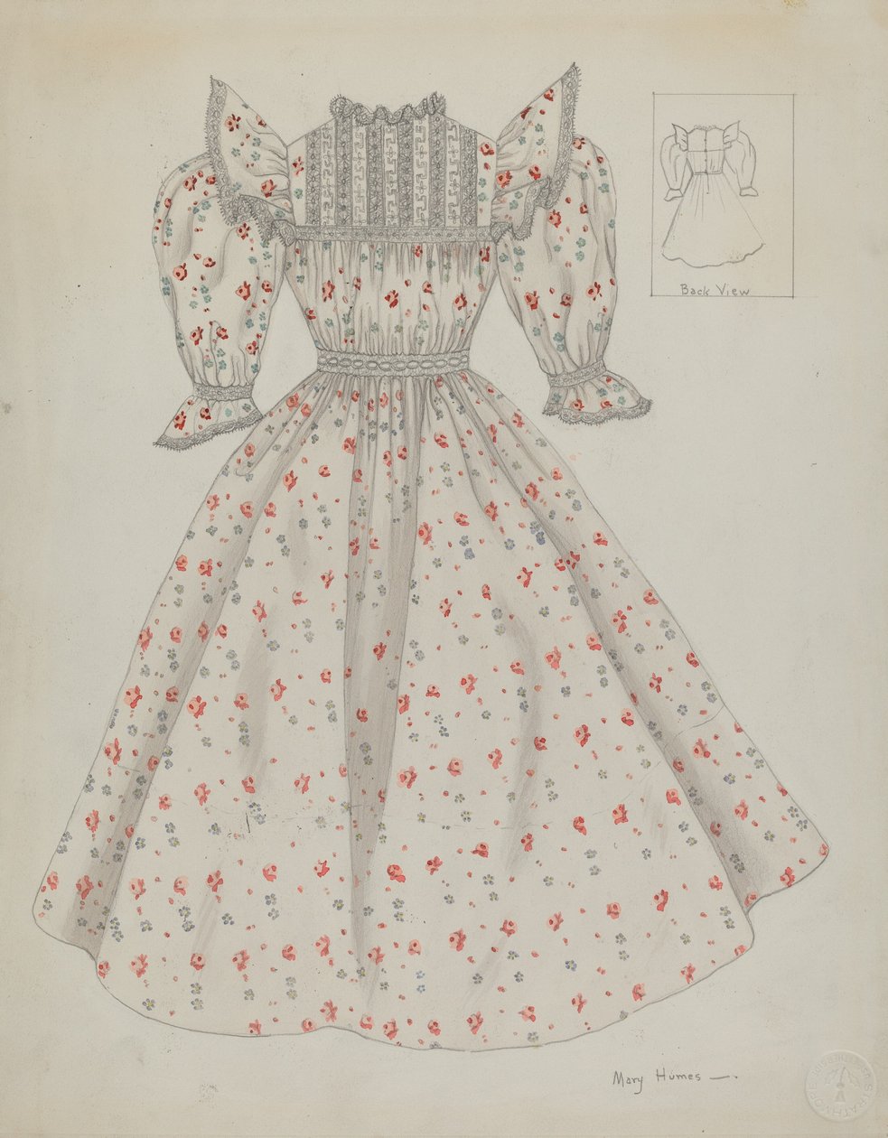 Dukkekjole, ca. 1936. af Mary E Humes