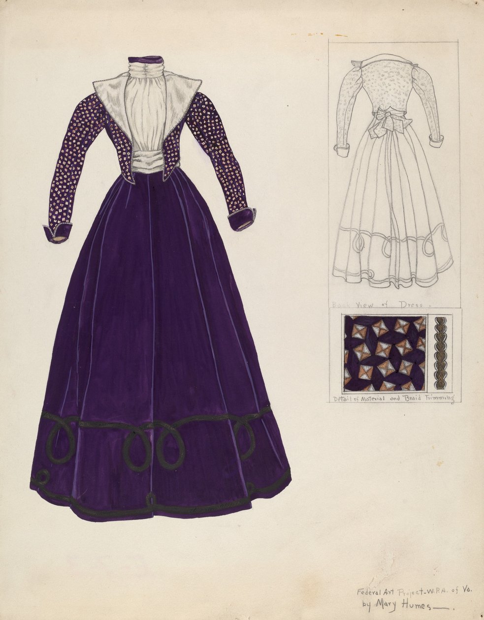 Kjole, c. 1938. af Mary E Humes