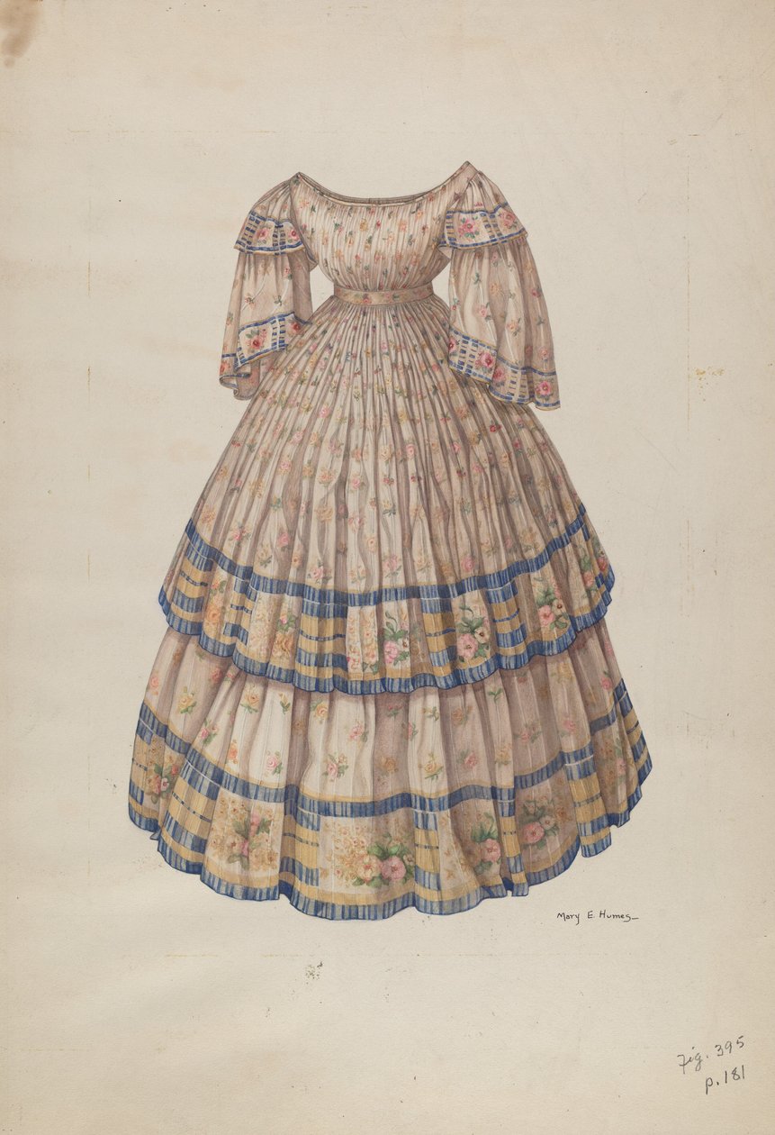 Kjole med bøjleskørt, 19351942. af Mary E Humes