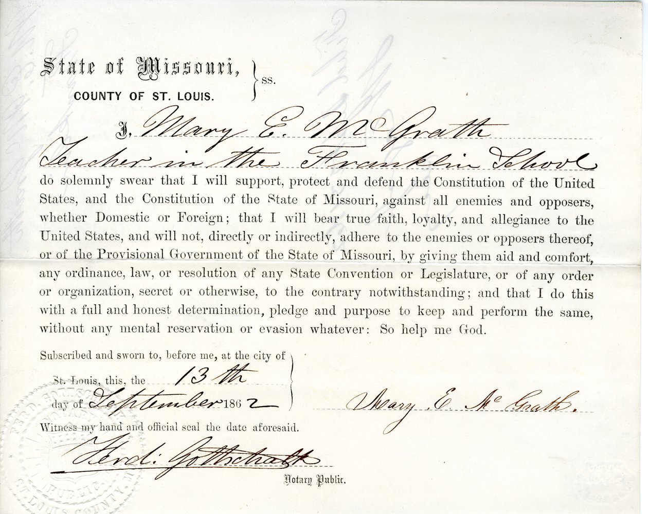 Loyalitetsed af Mary E. McGrath fra Missouri, County of St. Louis af Mary E. McGrath