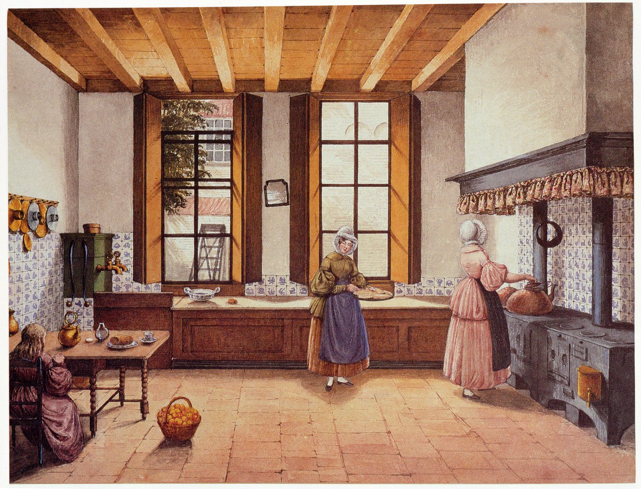 Køkken på Zwijnshoofd Hotel i Arnhem, 1838 af Mary Ellen Best