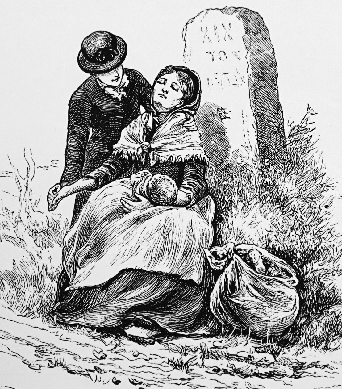 En ugift mor og baby fundet udmattede i vejkanten af Mary Ellen Edwards