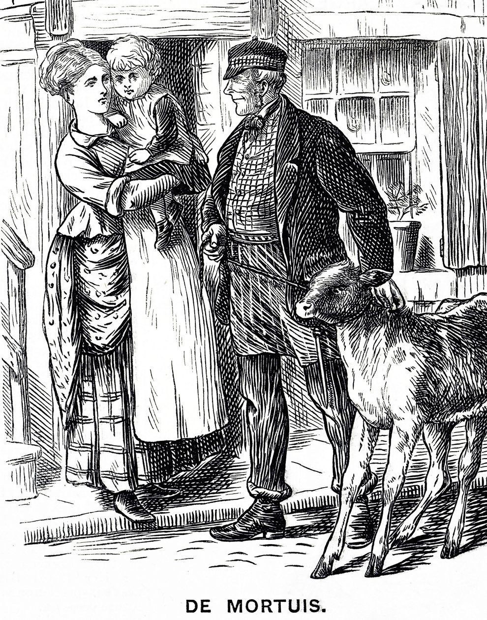 Illustration af en lille pige, der bliver passet af sine tanter og onkel en eftermiddag af Mary Ellen Edwards
