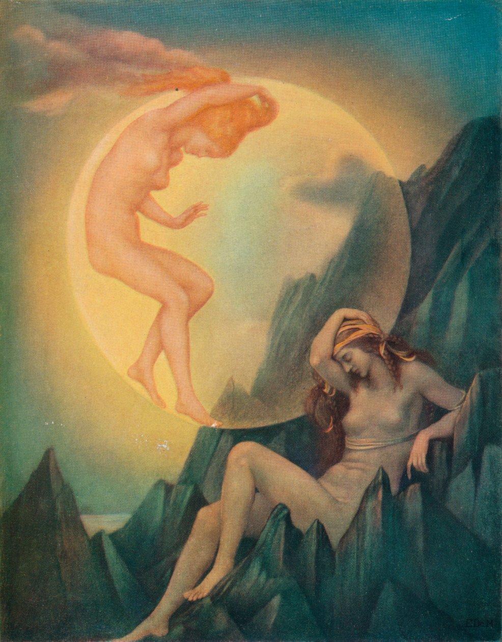 Sovende Jord og Wakening Moon, c1905 af Evelyn De Morgan
