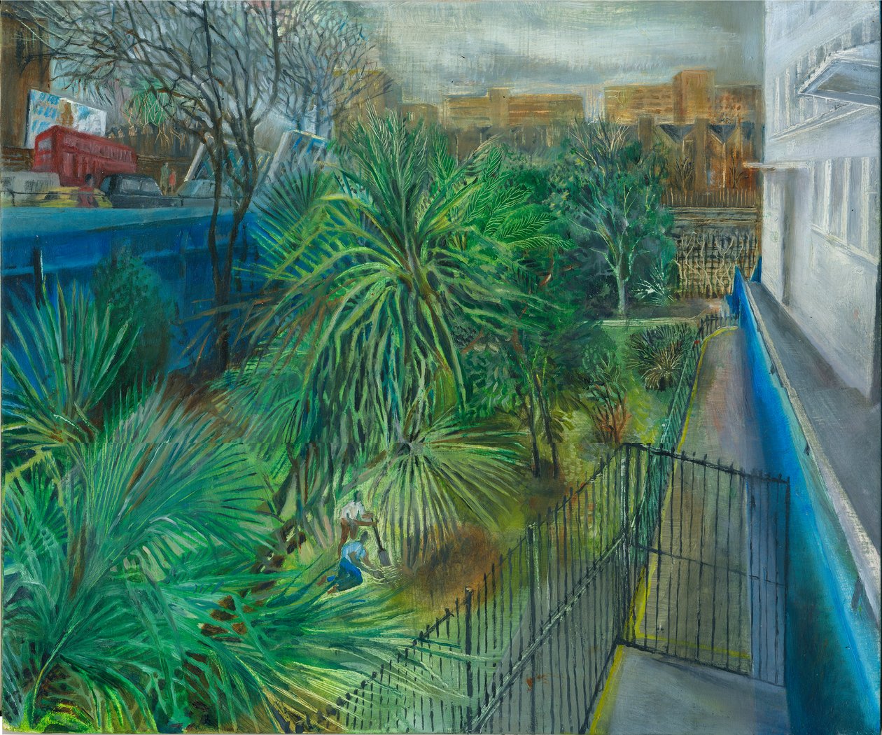 Ladbroke Grove lockdown: 2, Kensal House, 2020 (olie om bord) af Mary Kuper