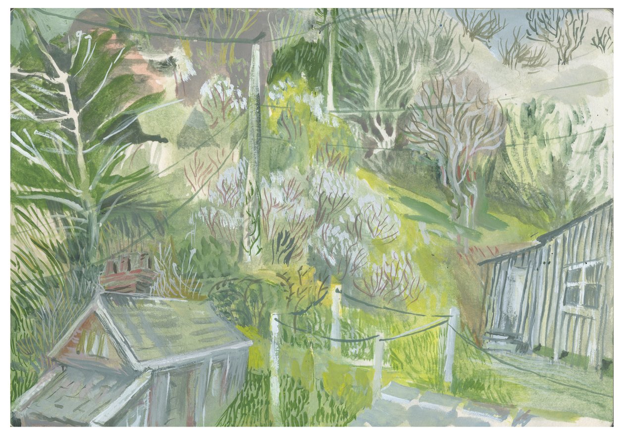 Lannacombe frugthave, 2019 (akvarel) af Mary Kuper
