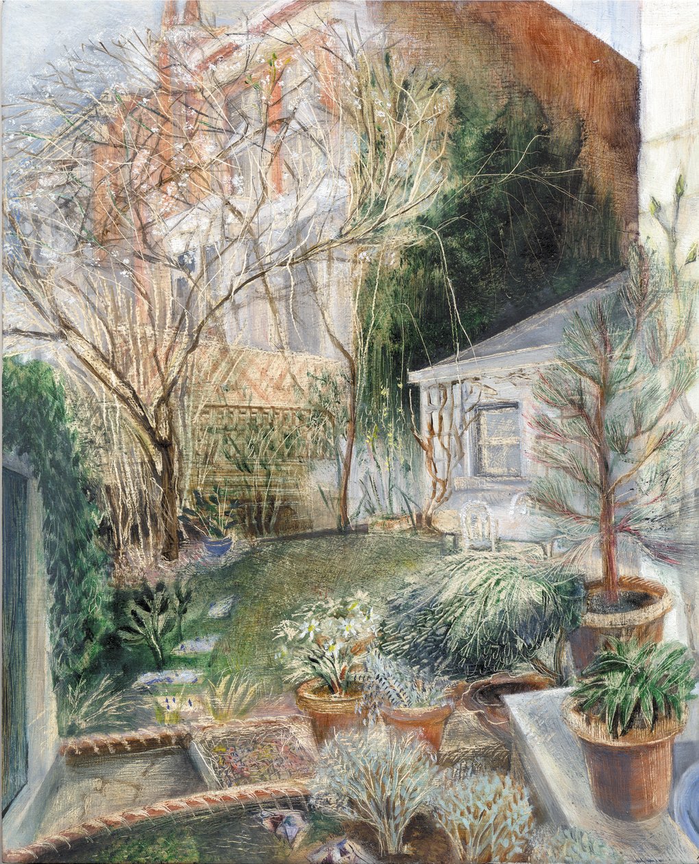 London Garden, 2002 (olie om bord) af Mary Kuper