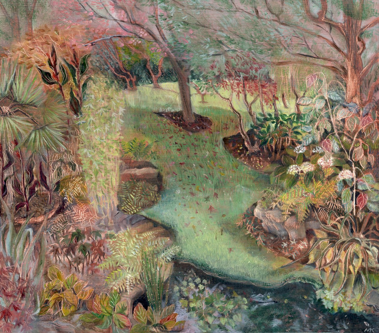 Macgregor Garden, 2003 (olie om bord) af Mary Kuper