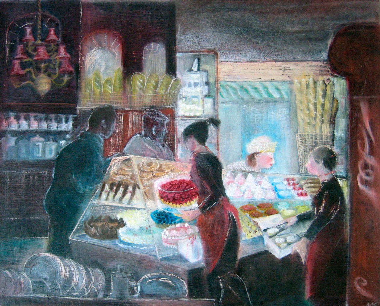 Maison Pechon, Queensway, 2005 (olie om bord) af Mary Kuper