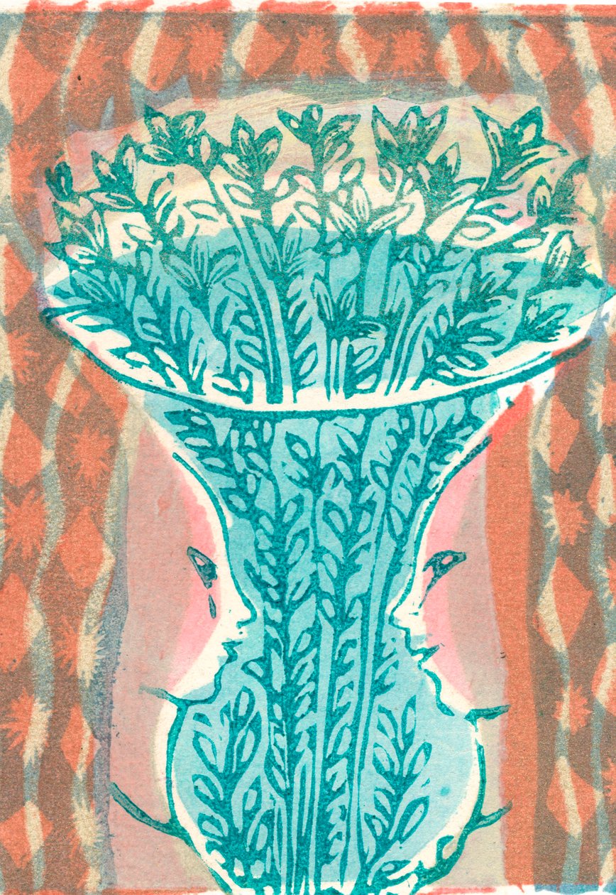 Vase og ansigter, 2007 (vinylgravering) af Mary Kuper