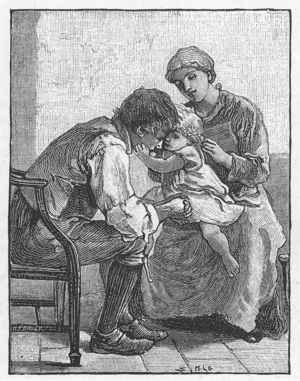 Scene fra Silas Marner af George Eliot, 1882 af Mary L Gow