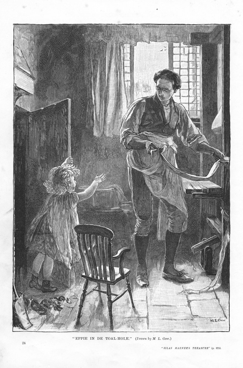 Scene fra Silas Marner af George Eliot, 1882 af Mary L Gow