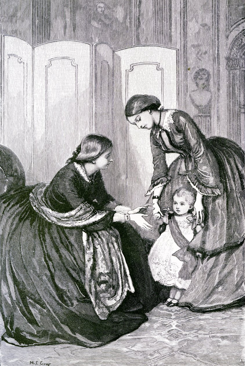 Dronningen og hendes lille barnebarn Prins Wilhelm af Preussen, ca. 1880 af Mary L. Gow