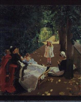 The Park, ca. 1900 (olie på lærred) af Mary Louise MacMonnies