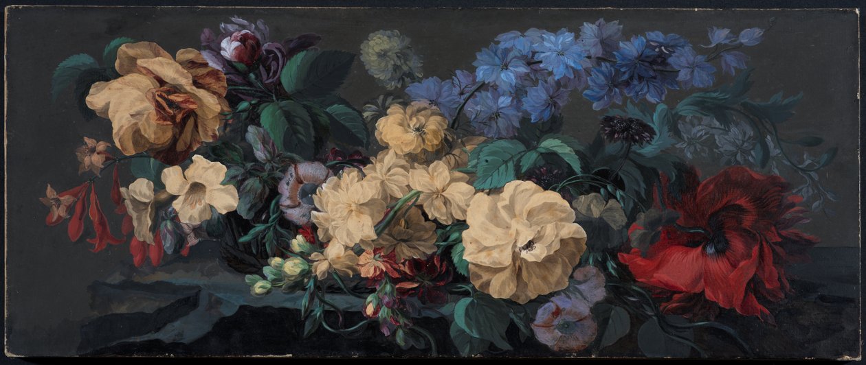 Sommerblomster på en afsats af Mary Moser