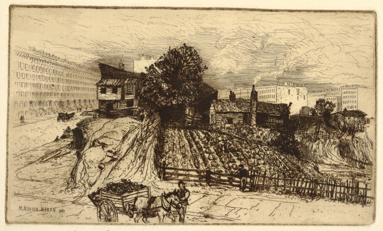 En bygård, New York af Mary Nimmo Moran
