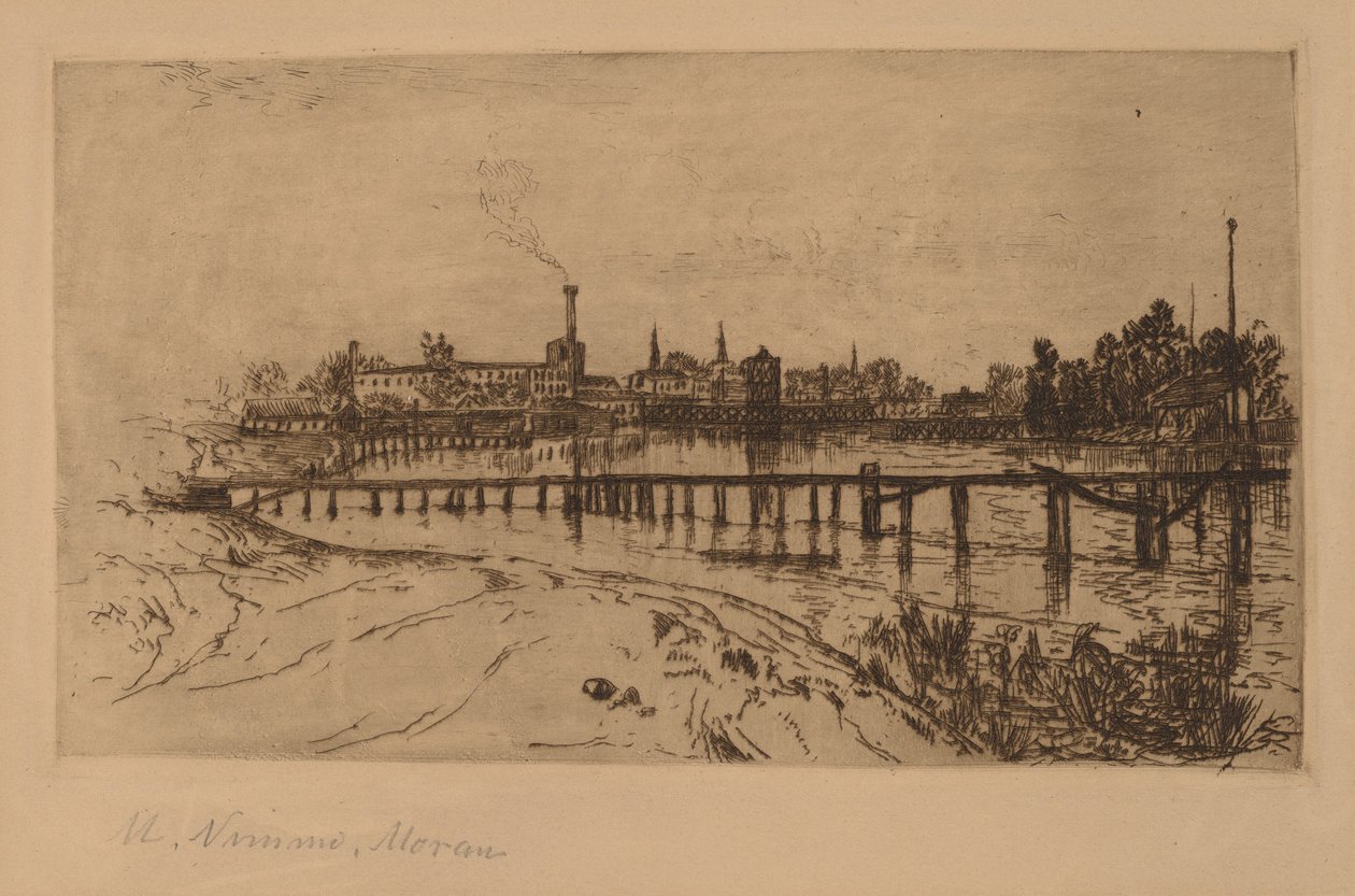 Newark, N.J., fra Passaic af Mary Nimmo Moran