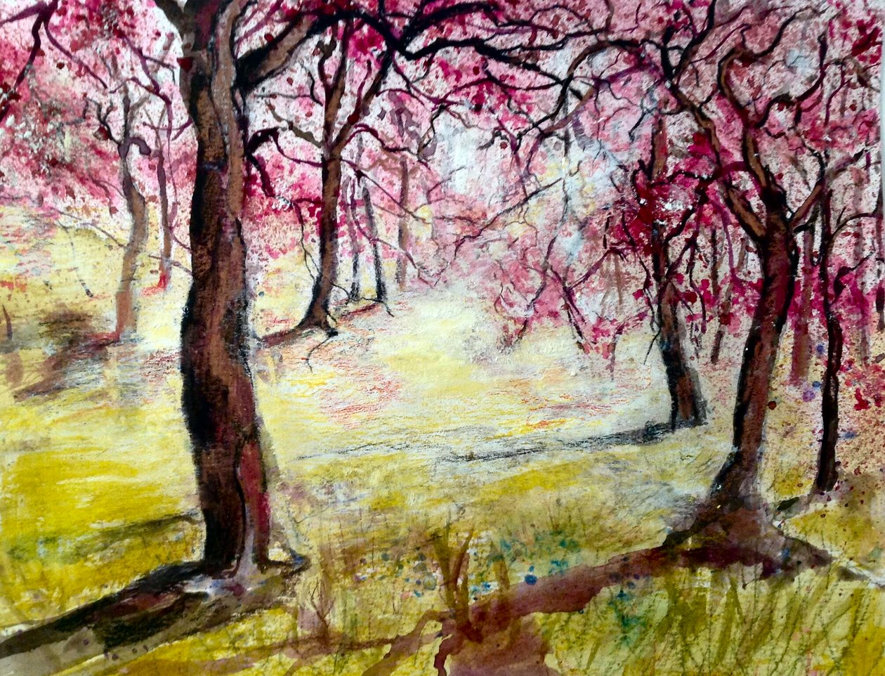 magenta blomster af Mary Smith