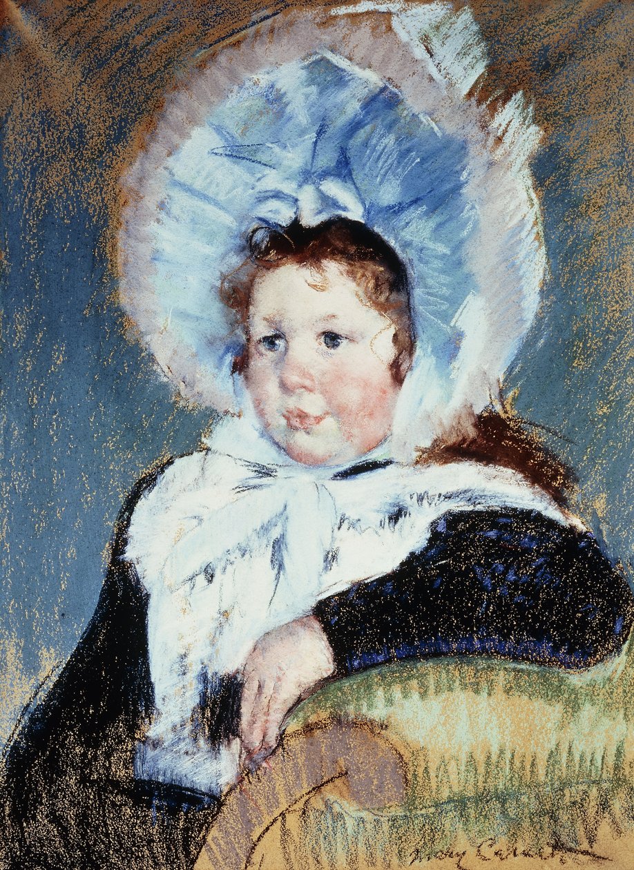 Dorothy i en meget stor motorhjelm og en mørk frakke, ca. 1904 af Mary Cassatt