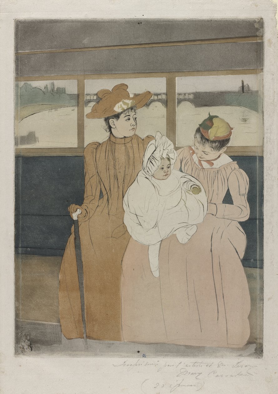 I Omnibussen, 1890-91 af Mary Cassatt