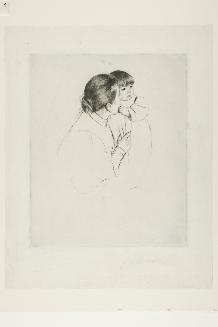 Peasant Mother and Child, ca. 1895 (koldnål på elfenbenspapir) af Mary Stevenson Cassatt