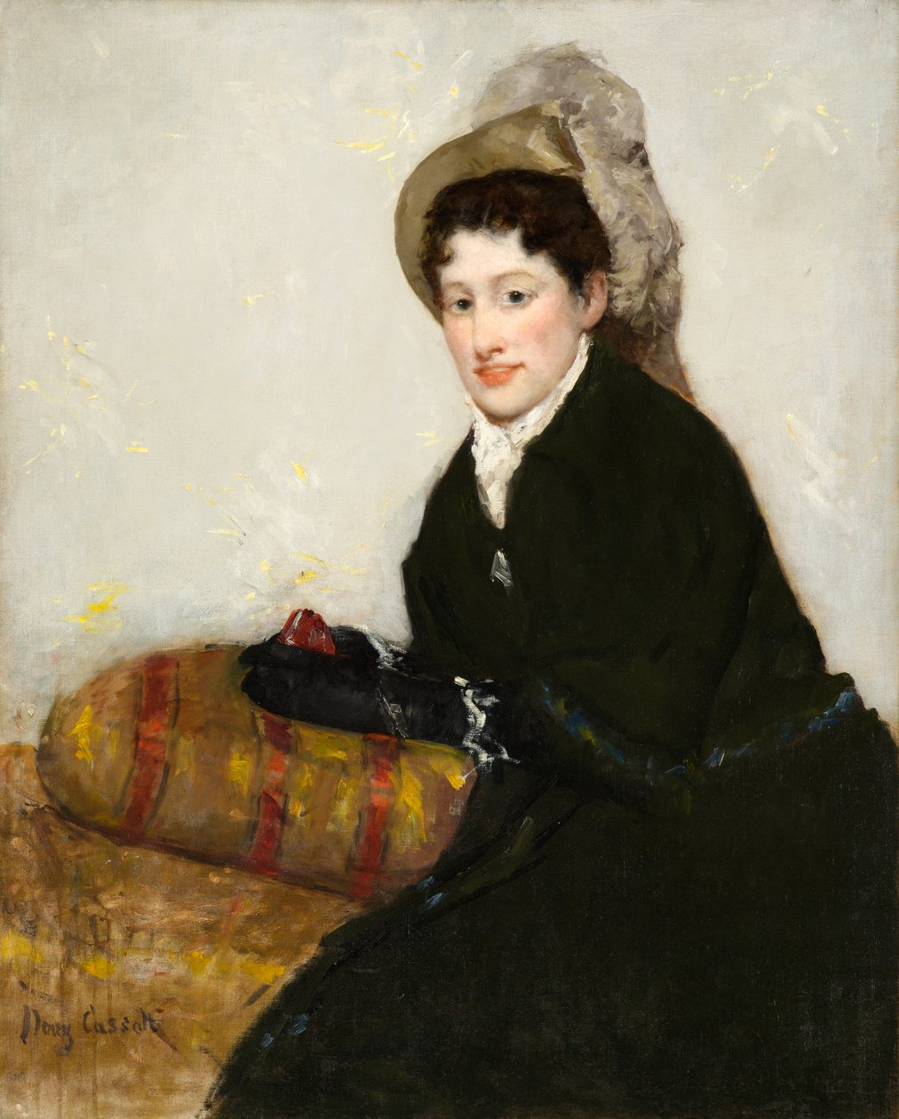 Portræt af Madame X klædt på til matinéen af Mary Stevenson Cassatt