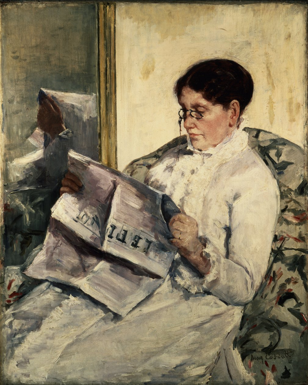 Læser Le Figaro, 1878 af Mary Cassatt