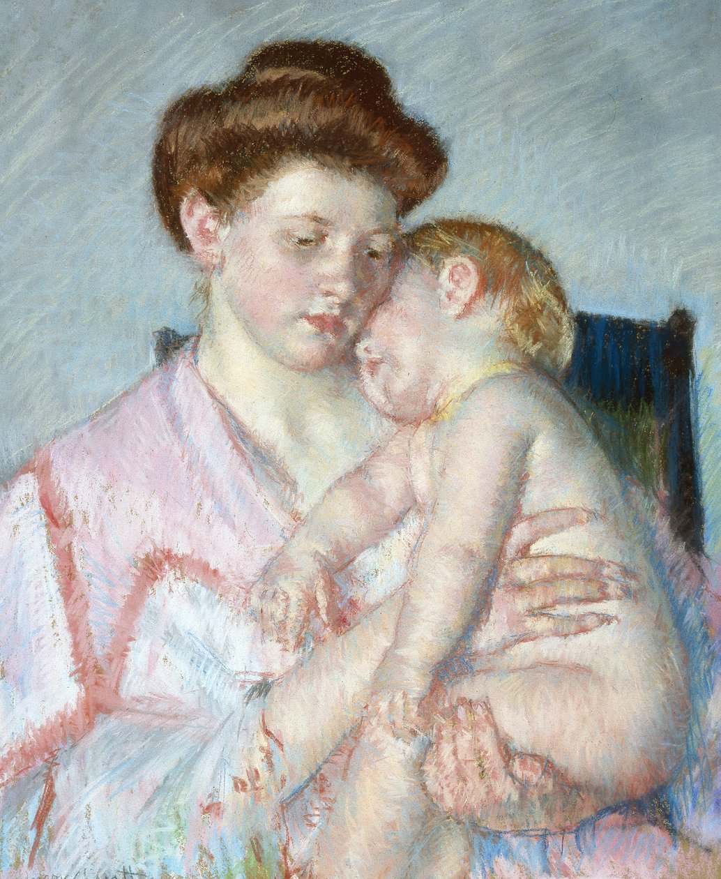 Sleepy Baby, ca. 1910 (pastel på papir) af Mary Stevenson Cassatt