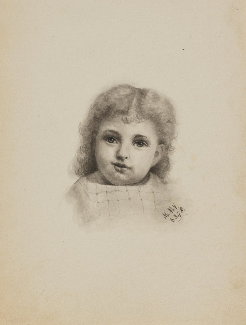 Uden titel (Hoved af et barn) af Mary Vaux Walcott