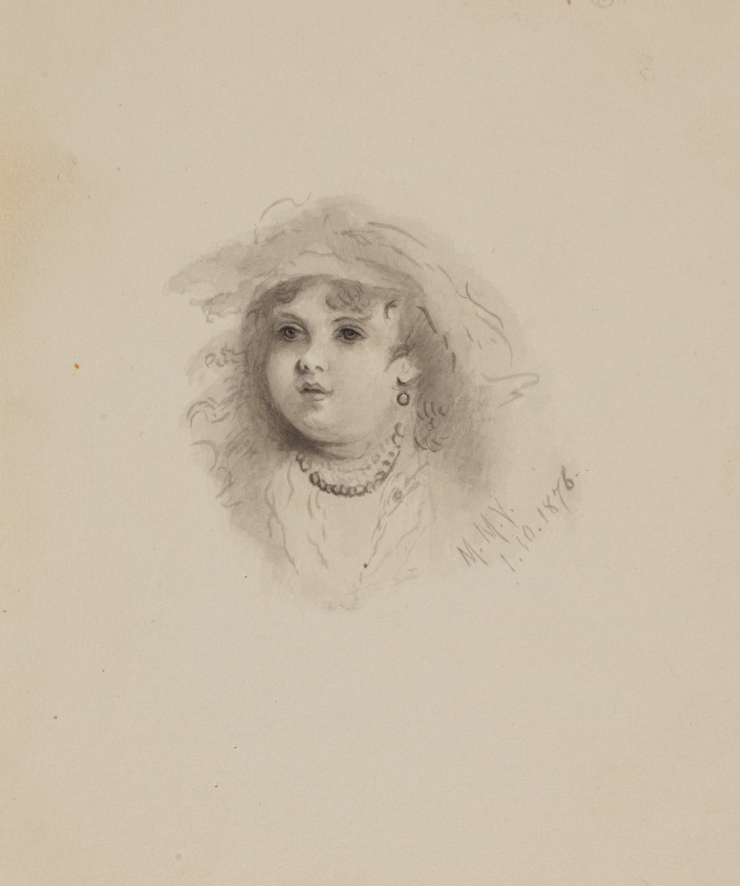 Uden titel Hoved af et Barn, 1876. af Mary Vaux Walcott